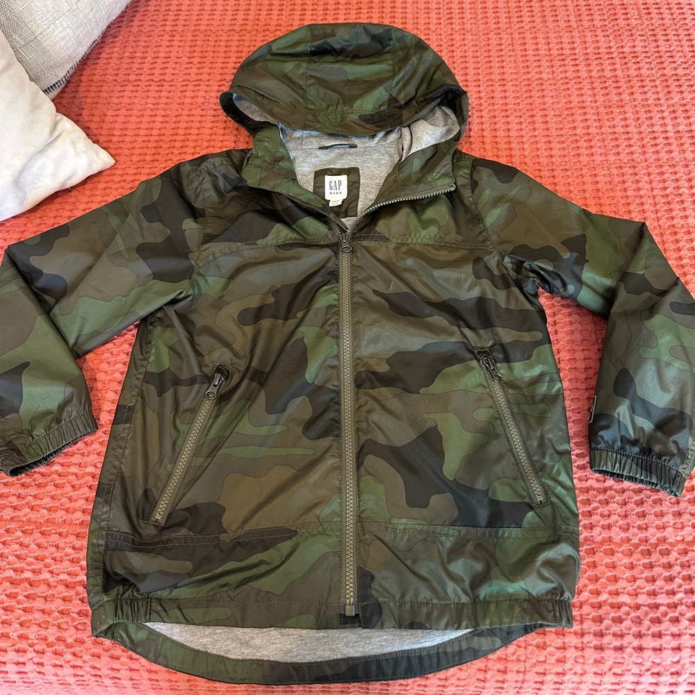 GAP Kids Green Camo Raincoat